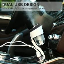 Dual Usb Charger Port Car Humidifier Portable Ultrasonic Mini Cool Mist Aroma Auto Humidifier With Car Charger Port Humidificador
