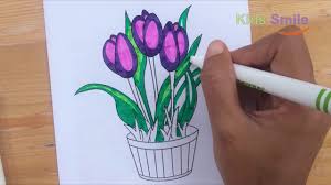 Cara menggambar dan mewarnai bunga tulip khas belanda. Bunga Tulip Mewarnai Bunga Tulip Dengan Spidol Dengan Mudah Youtube
