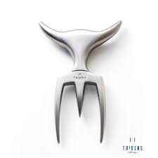 Acheter Authentique Fourchette A Viande Inox Tridens Avec Socle En Bois