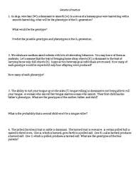 Work out a punnett square 4. Monohybrid Cross Problems Worksheets Teaching Resources Tpt