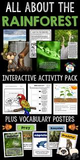 Learning About The Rainforest Has Never Been So Much Fun In This Unit Are 12 Passages Organizers Compreh Rainforest Activities Vocabulary Posters Rainforest