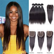 The thick and shiny long hair is a. Shop 7a Mongolian Virgin Hair 4 Bundles Straight With Closure Straight Hair Weave With Crochet Closure 4x4 Free Part 1b Color Online From Best Bundles With Closure On Jd Com Global Site