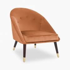 These chairs were must have piece in all offices during the yugoslav era. Aveley Accent Armchair Velvet Upholstered Burnt Orange Cult Furniture