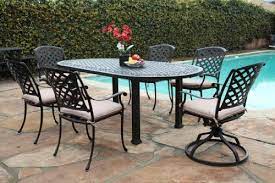 Amazon Com Heaven Collection Outdoor Aluminum Patio Furniture 7 Piece Dining Set Ao 2 Swivel R Aluminum Patio Furniture Aluminum Patio Outdoor Furniture Sets