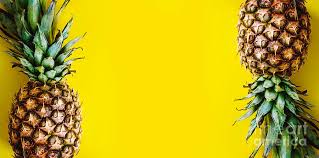 Top View Of Pineapple Border On Bright Yellow Background Vivid Photograph By Jelena Jovanovic Festive bright minimalistic decorative balloon on yellow background, panoramic shot. top view of pineapple border on bright yellow background vivid by jelena jovanovic