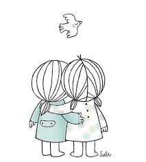 We Are One I Love My Sister Drawings Of Friends Friends Illustration Drawings