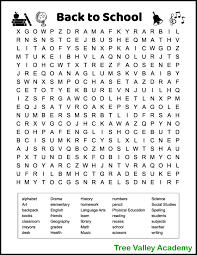 You'll find three different levels of hard word searches below, each growing in difficulty based on the number of words you need to find. Challenging Back To School Word Search For Kids