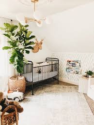 I've known for what feels like forever. Modern Farmhouse Nursery Reveal Yes Please Accent Wall Designs Nursery Accent Wall Affordable Wallpaper