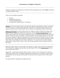 Colligative Properties | Chemistry For Majors