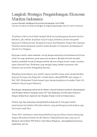 Pengertian pembangunan ekonomipembangunan ekonomi adalah suatu proses kenaikan pendapatan total dan pendapatan perkapita dengan pembangunan ekonomi. Pdf Langkah Strategis Pengembangan Ekonomi Maritim Indonesia Supiandi Supiandi Academia Edu