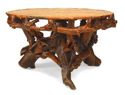 The round rustic dining table have prime qualities and discounts that give you value for money. Rustic Adirondack Style Root Round Dining Table