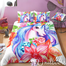 charming unicorn lady bedding set bedroombeddingsets unicorn bed set unicorn bedding flower bedding