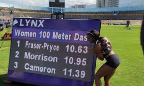 The jamaican sprinter clocked 10.63 in kingston on saturday; Shelly Ann Fraser Pryce Runs New National Record 10 63 Yardhype Com
