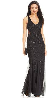 Adrianna Papell Sleeveless Beaded Mermaid Gown Evening Gown Dresses Mermaid Evening Gown Cutout Gown