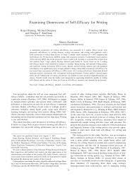 Pdf Examining Dimensions Of Self Efficacy For Writing