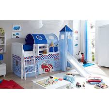Vorhang goal mit fussball motiv. Hochbett Mit Rutsche Rutschbett Mit Turm Ekki Country Kiefer Weiss Motiv Ticaa Mytoys