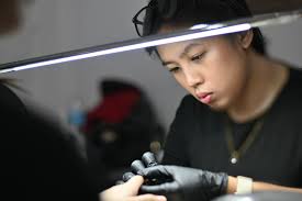 What is the blue liquid in salon hand wash jar?