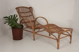 Mid Century Bamboo And Rattan Chaise Lounge For Sale At Pamono