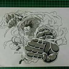 When answering this question we have to remember that snakeman is not superior to bounce man. Monkey D Luffy Gear 4 Drawing Pencil Black And White Facebook