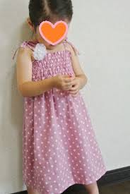 ソーイングレシピ まっすぐ縫うだけの簡単ワンピース１の作り方 サイズ９０ ９５ サンドレス 作り方 ワンピース作り方 手作り 子供服