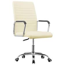 Des idées pour votre coin bureau. Chaise Pivotante De Bureau Creme Tissu Vidaxl Leroy Merlin