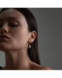 A Weathered Penny Neutrals Marble Palm Earrings in White