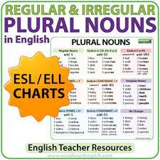 This default quantity is most commonly one (a form that represents this default quantity of one is said to be of singular number). Plural Nouns Charts Regular Irregular Nouns In English Irregular Nouns Plurals Plural Nouns
