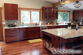 What An Attractive Color Shaker Style Cherry Wood Cabinets In A Cranberry Stain Shaker Open Concept Kitchen Cherry Cabinets Kitchen Online Kitchen Cabinets