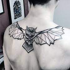 40 Owl Back Tattoo Designs For Men Cool Bird Ink Ideas Back Tattoos For Guys Geometric Owl Tattoo Back Tattoos For Guys Upper