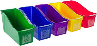 Storex Interlocking Book Bins 5 1 3 W X 14 1 3 L X 7 H 5 Color Set Plastic 70105u06c Amazon Co Uk Business Industry Science