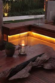 Rope Lights Under Bench Seating Outdoor Rooms Outdoor Living Backyard
