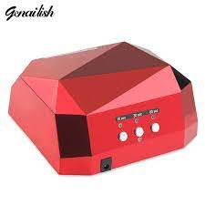 genailish 36 w uv secador de unha lampada uv conduziu a lampada para unhas de gel secador de lampada prego diamante forma uv nail lamp nail dryer uv gel nails