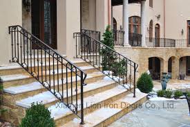Our wrought iron collection includes railings, gates, fences, modern railings and more custom made wrought iron features for your home and garden. China Outdoor Black Metal Stair Railing Wrought Iron Handrail China Steel Railings Security Railing