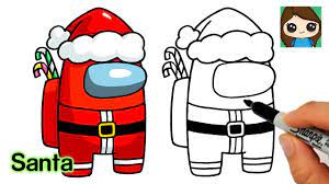 How To Draw Among Us Santa Christmas 1 Youtube How To Draw Santa Christmas Cards Drawing Santa Claus Drawing