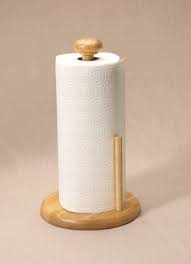 wooden upright paper towel holder