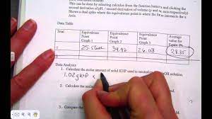 Processing Data From Titration Of Naoh With Khp Youtube