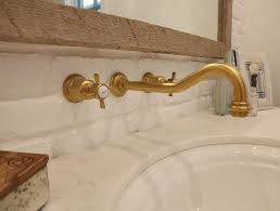 brushed brass wall mount bathroom sink