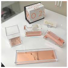 My Rose Gold Office Supplies For My Desk Sn All Of The Colors Are The Same The Pic Makes The Gold Office Decor Gold Office Supplies Gold Desk Accessories