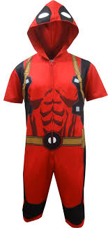 Webundies Com Deadpool Cropped Hooded Union Suit One Piece Pajama