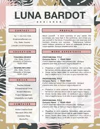 Floral Resume Template For Word Pages Pc Mac Creative Etsy Resume Template Resume Design Template Cover Letter For Resume