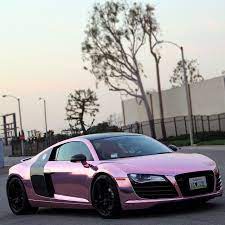 Impressivewrap Audi R8 Full Wrapped In Rose Gold Chrome Ice Pink Chrome Hot Or Not Follow Impressivewrap Audi Audi R8 Pink Car