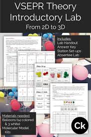 Vsepr Theory Model Balloon Shapes Lab Print Digital Digital Resource Vsepr Theory Teaching Chemistry Chemistry Lessons