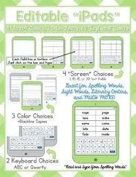 Editable Ipads Add Your Own Text 24 Ipad Styles To Choose From Spelling Words Sight Words Vocabulary Words