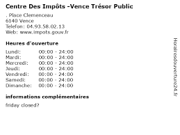 Maybe you would like to learn more about one of these? á… Horaires D Ouverture Centre Des Impots Vence Tresor Public Place Clemenceau A Vence
