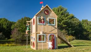 Cedarworks Playhouse 471 Play Happens Wherever Kids Are Cedarworks Classic Two Story Children S Playhouse 471 Playhouse Outdoor Play Houses Build A Playhouse