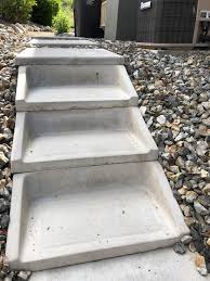The original prefab concrete steps may not be level. Wanted Precast Concrete Steps