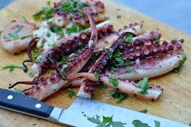 Simple Grilled Octopus With Lemon And Parsley Three Many Cooks Recipe Octopus Recipes Grilled Octopus Cooking