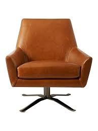 Check spelling or type a new query. West Elm Lucas Leather Swivel Chair Saddle Leather Bronze At John Lewis Partners