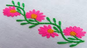 Easy to follow instructions tell how to transfer patterns for cornflowers. Border Flower Hand Embroidery Designs