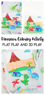 Dinosaur feathered velociraptor near volcano. Dinosaur Coloring Activity Made To Be A Momma